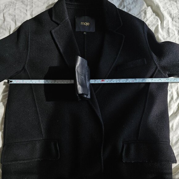 Maje Galami Double-faced Wool Coat - 2019 - Black - Sz 36 - Picture 11 of 16